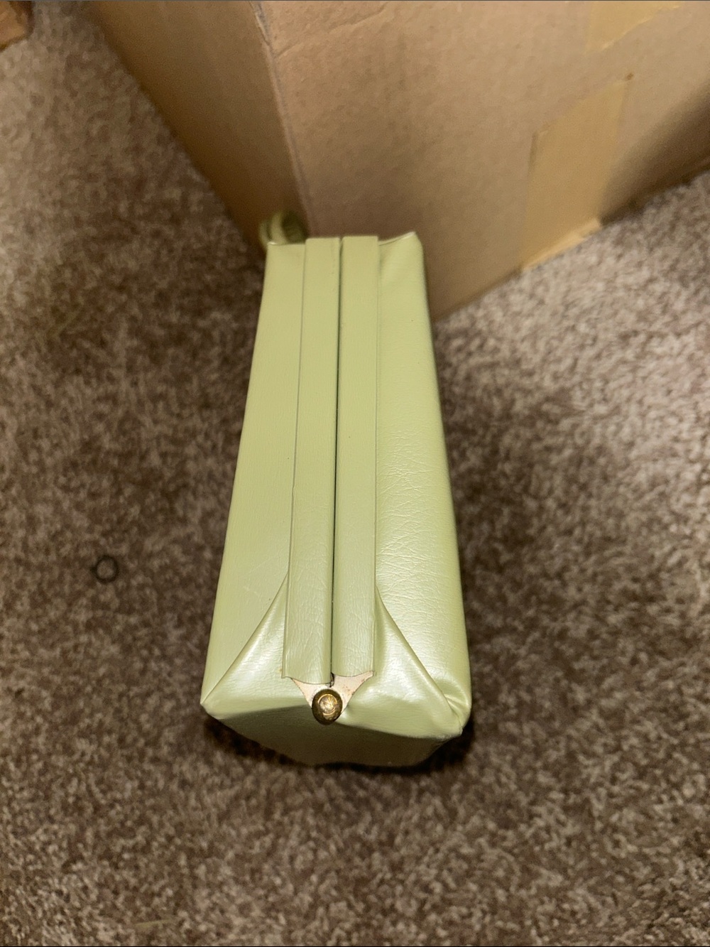 Vintage Light Green Structured Top-Handle Women’s Bag - Picture 7 of 7